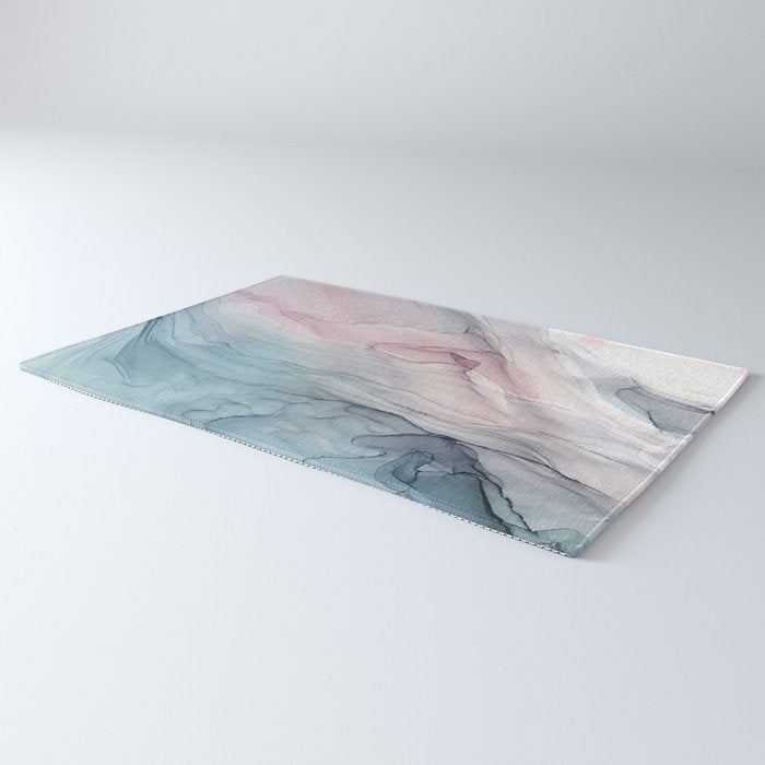 Calming Pastel Flow- Blush, grey and blue Rug Gallery Image 3