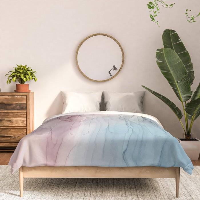 Calming Pastel Flow- Blush, grey and blue Comforter Gallery Image 3