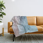 Calming Pastel Flow- Blush, grey and blue Throw Blanket Gallery Image 1