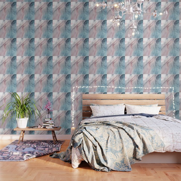 Calming Pastel Flow- Blush, grey and blue Wallpaper Gallery Image 1