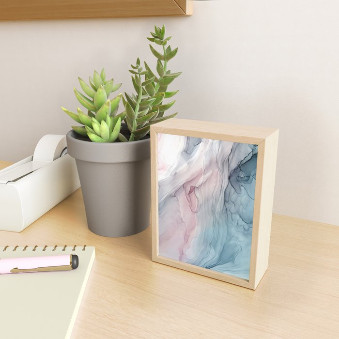 Calming Pastel Flow- Blush, grey and blue Mini Art Print Gallery Image 2