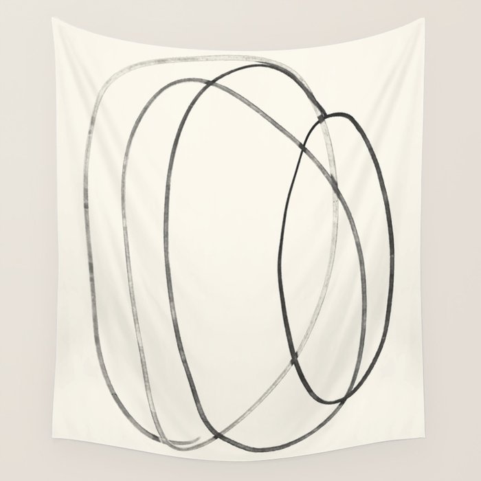 Minimal Abstract Line Art 2 Wall Tapestry Gallery Image 4