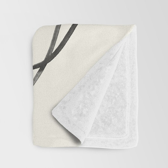 Minimal Abstract Line Art 2 Throw Blanket Gallery Image 3