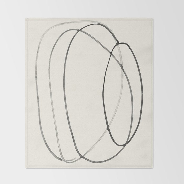Minimal Abstract Line Art 2 Throw Blanket Gallery Image 2