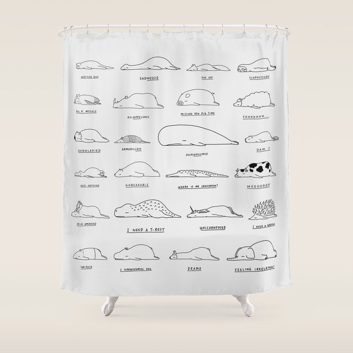 Moody Animals Pattern Shower Curtain Gallery Image 1
