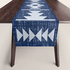 Southwestern Pattern 128 Indigo Blue Table Runner Gallery Image 1