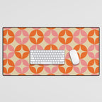 Mid Century Modern Pattern in Pink and Orange Desk Mat Gallery Image 1