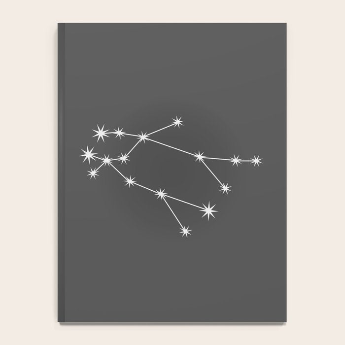 Gemini Zodiac Star Constellation Line Art Grey Notebook Gallery Image 4