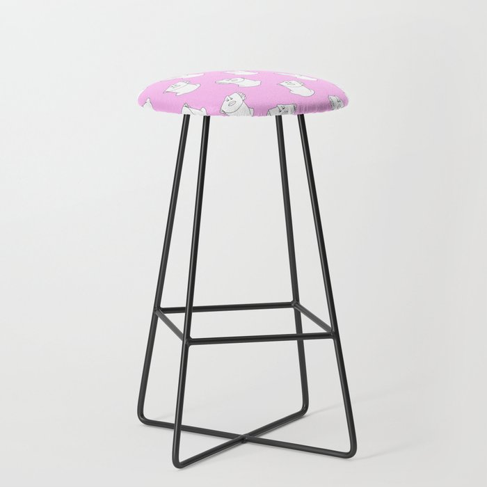 Vaporwave greek statue doodle pattern Stool Gallery Image 1