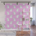 Vaporwave greek statue doodle pattern Wall Mural Gallery Image 1
