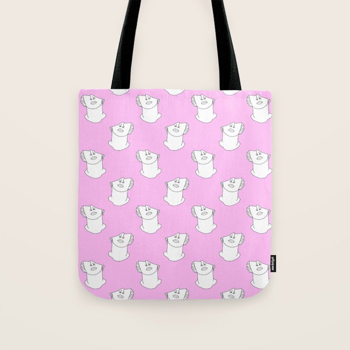 Vaporwave greek statue doodle pattern Tote Bag Gallery Image 1