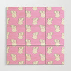 Vaporwave greek statue doodle pattern Wood Wall Art Gallery Image 1