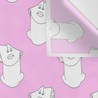 Vaporwave greek statue doodle pattern Wall Tapestry Gallery Image 3