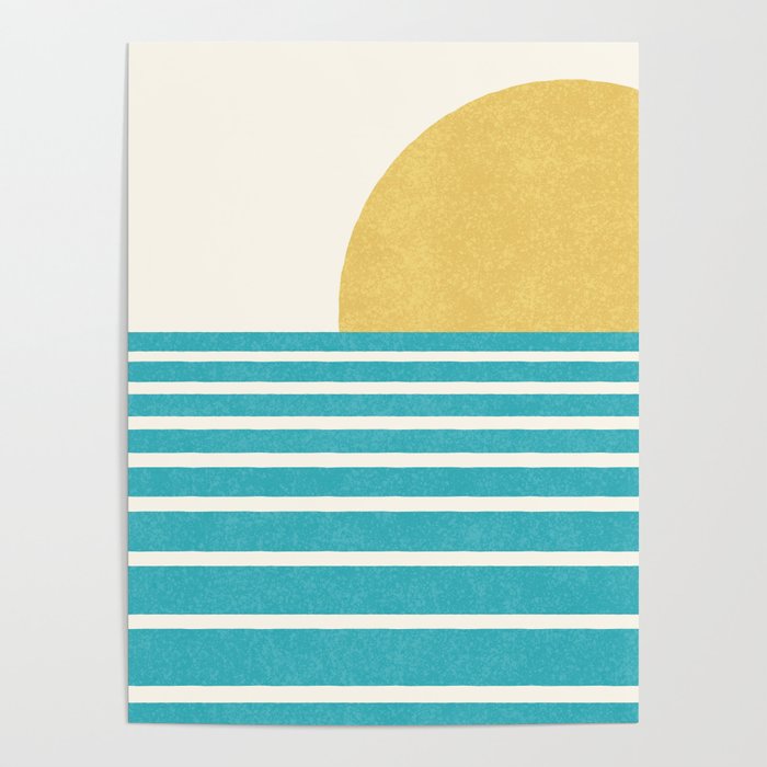 Beach Horizon Lines yellow green Poster Gallery Image 4