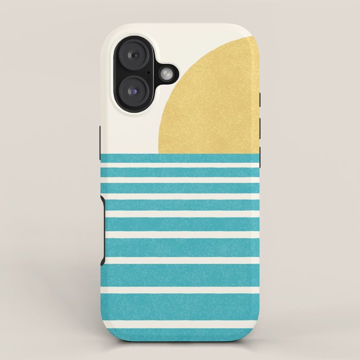 Beach Horizon Lines yellow green iPhone Case Gallery Image 1