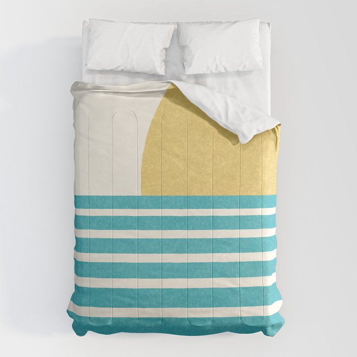 Beach Horizon Lines yellow green Comforter Gallery Image 6