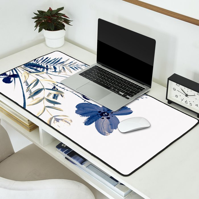 Blue flowers Desk Mat Gallery Image 2