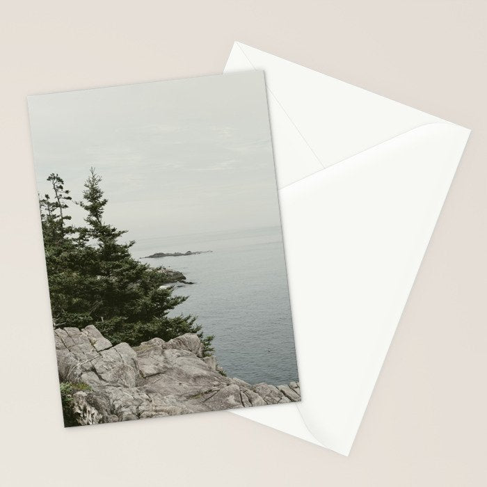 rocky coast - travel photography Maine coast nature Stationery Card Gallery Image 2