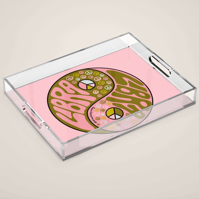 Libra Yin Yang Acrylic Tray Gallery Image 1