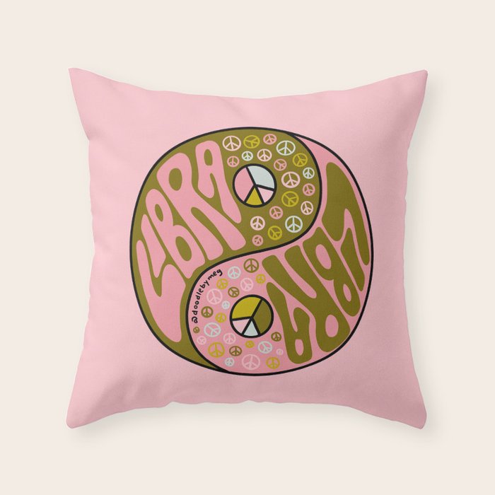 Libra Yin Yang Throw Pillow Gallery Image 6
