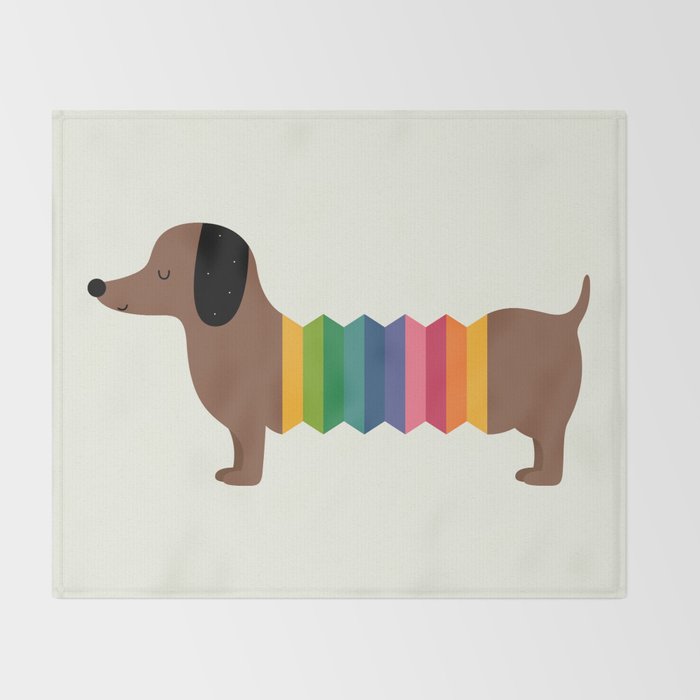 Rainbow Dooooog Throw Blanket Gallery Image 2