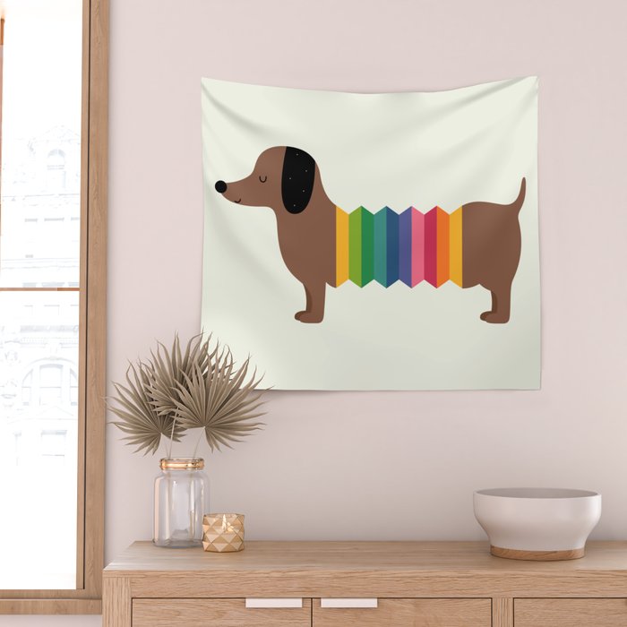 Rainbow Dooooog Wall Tapestry Gallery Image 2