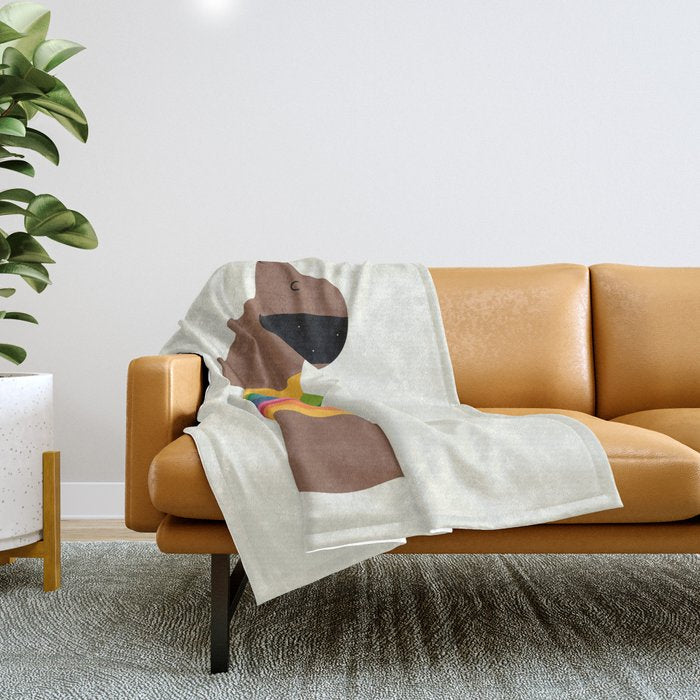 Rainbow Dooooog Throw Blanket Gallery Image 1
