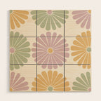 Retro Summer Daisies III Wood Wall Art Gallery Image 1