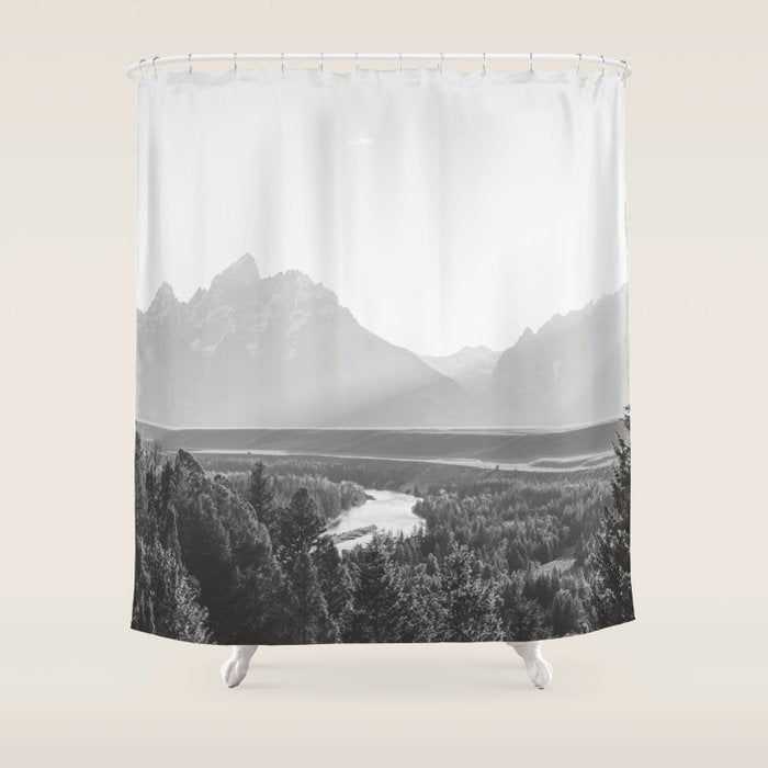 Grand Tetons Snake River Sunset Shower Curtain Gallery Image 1