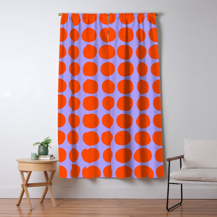Circles in Purple and Orange Window Curtain Gallery Image 1