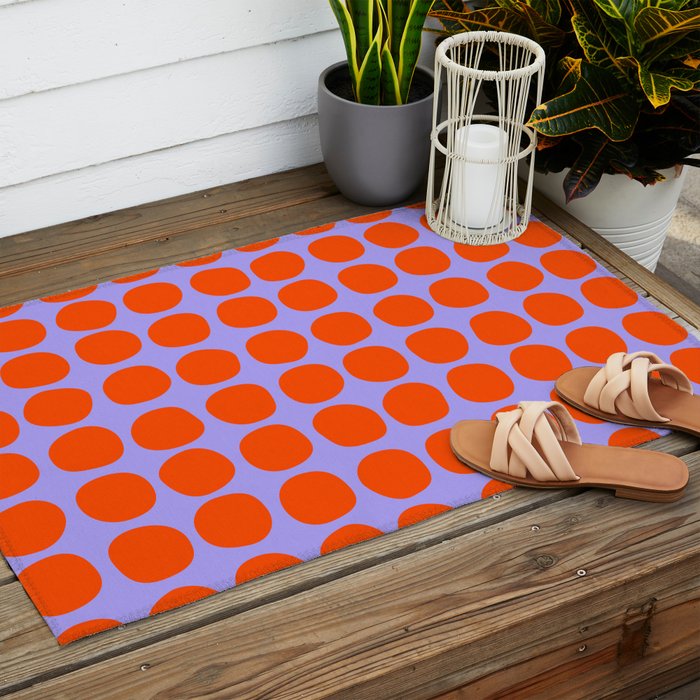 Circles in Purple and Orange Outdoor Rug Gallery Image 2