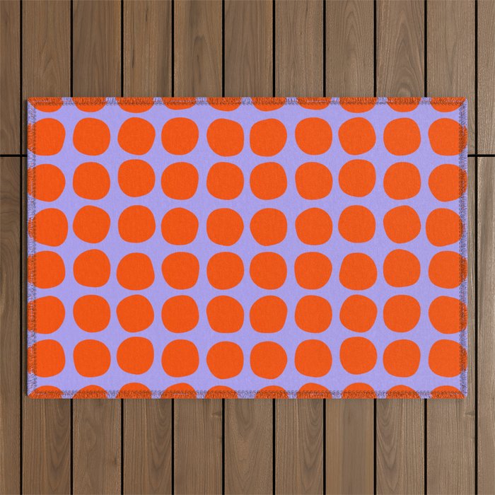 Circles in Purple and Orange Outdoor Rug Gallery Image 1