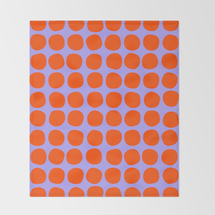 Circles in Purple and Orange Throw Blanket Gallery Image 2