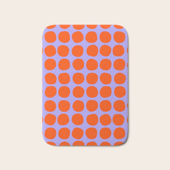 Circles in Purple and Orange Bath Mat Gallery Image 1