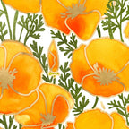 Gold watercolor California poppies Coffee Mug Gallery Image 2