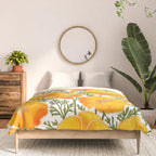Gold watercolor California poppies Comforter Gallery Image 3