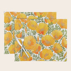 Gold watercolor California poppies Placemat Gallery Image 1