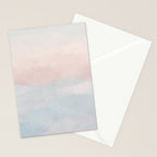 Soothing Seas I - Soft Pink and Blue Sunrise Horizon Ocean for Nursery Abstract Coastal Painting Art Stationery Card Gallery Image 2