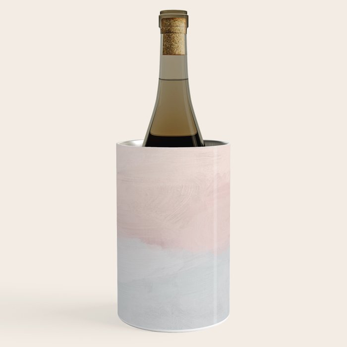 Soothing Seas I - Soft Pink and Blue Sunrise Horizon Ocean for Nursery Abstract Coastal Painting Art Wine Chiller Gallery Image 2