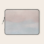 Soothing Seas I - Soft Pink and Blue Sunrise Horizon Ocean for Nursery Abstract Coastal Painting Art Laptop Sleeve Gallery Image 1