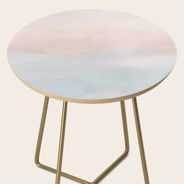 Soothing Seas I - Soft Pink and Blue Sunrise Horizon Ocean for Nursery Abstract Coastal Painting Art Side Table Gallery Image 2