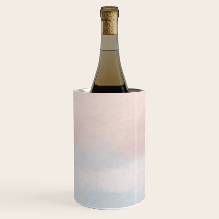 Soothing Seas I - Soft Pink and Blue Sunrise Horizon Ocean for Nursery Abstract Coastal Painting Art Wine Chiller Gallery Image 3
