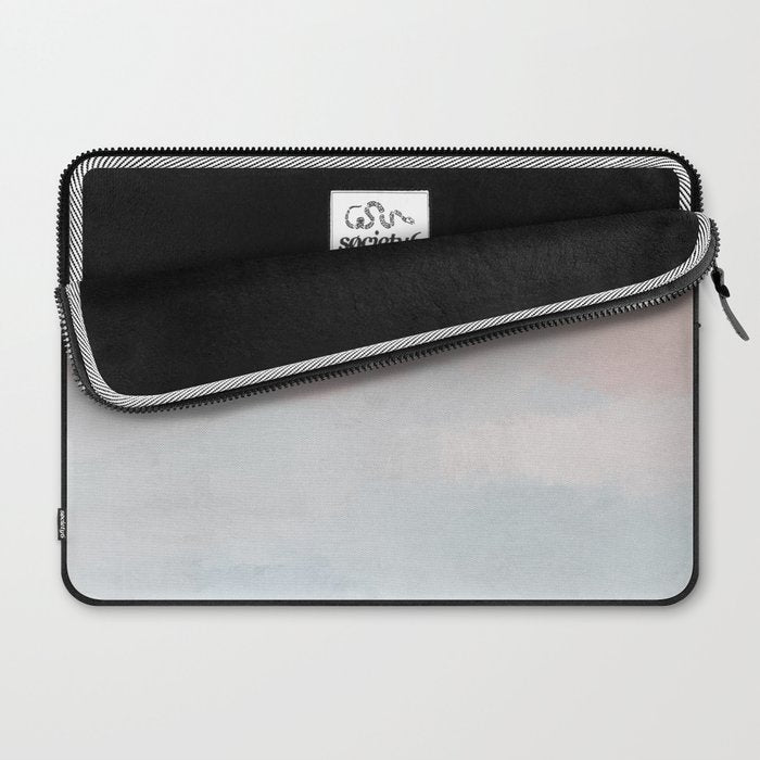 Soothing Seas I - Soft Pink and Blue Sunrise Horizon Ocean for Nursery Abstract Coastal Painting Art Laptop Sleeve Gallery Image 2