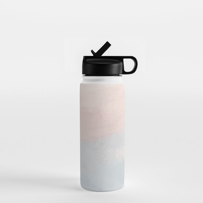Soothing Seas I - Soft Pink and Blue Sunrise Horizon Ocean for Nursery Abstract Coastal Painting Art Water Bottle Gallery Image 1