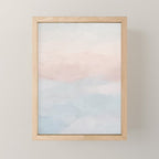 Soothing Seas I - Soft Pink and Blue Sunrise Horizon Ocean for Nursery Abstract Coastal Painting Art Mini Art Print Gallery Image 1