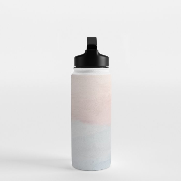 Soothing Seas I - Soft Pink and Blue Sunrise Horizon Ocean for Nursery Abstract Coastal Painting Art Water Bottle Gallery Image 3