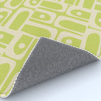 Mid Century Modern Piquet Abstract Multi Pattern in Light Lime Linden Green and Beige Rug Gallery Image 4