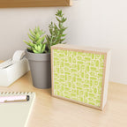 Mid Century Modern Piquet Abstract Multi Pattern in Light Lime Linden Green and Beige Mini Art Print Gallery Image 2