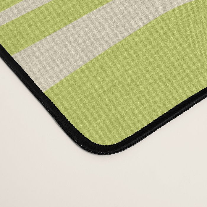 Mid Century Modern Piquet Abstract Multi Pattern in Light Lime Linden Green and Beige Desk Mat Gallery Image 4