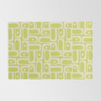 Mid Century Modern Piquet Abstract Multi Pattern in Light Lime Linden Green and Beige Rug Gallery Image 2